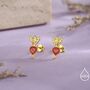 Sterling Silver Beetroot / Radish Stud Earrings, thumbnail 5 of 12