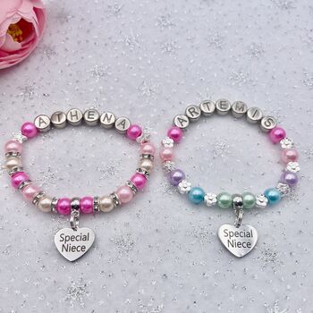 Personalised Niece Bracelet. Niece Name Gift, 11 of 12