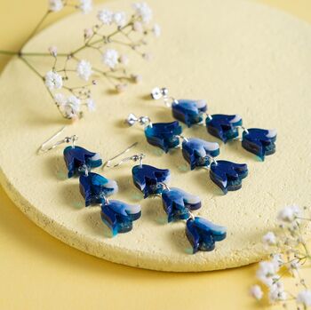 Bluebell Dangly Earrings, Spring Floral, Floral Wedding, 4 of 7