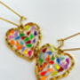 Disco Heart Earrings With Gold Sparkles, thumbnail 3 of 11