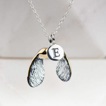 Personalised Sterling Silver Sycamore Seed Pendant, 3 of 6