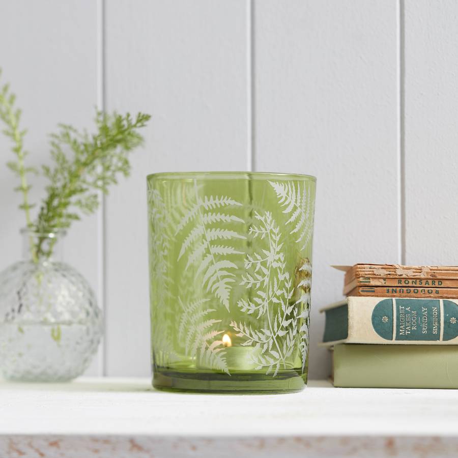 green tea light holder by the contemporary home