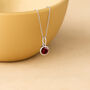 Personalised Sterling Silver July Ruby Birthstone Necklace, thumbnail 5 of 12