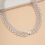 Silver Plated Mesh Chain Statement Necklace, thumbnail 2 of 7