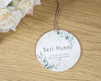 Personalised Eucalyptus Mother's Day Hanging Ceramic, 3 of 3