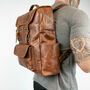 16 Inch Macbook Backpack In Distressed Brown Leather, thumbnail 1 of 10