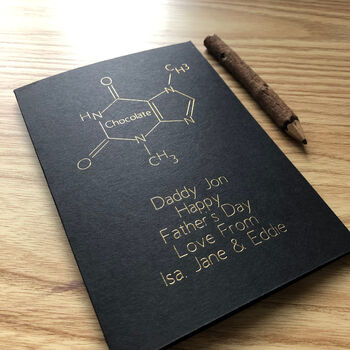 Personalised Chocolate Molecule Father's Day Card, 5 of 8