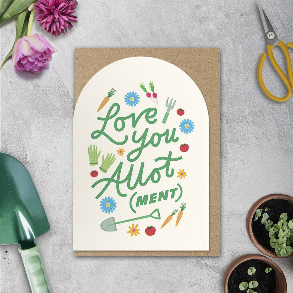 Love You Allotment Card: Gardener Valentine's Day Card, 1 of 2