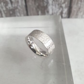 Personalised Sterling Silver Ring With Textured Surface, 3 of 12