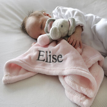 Personalised Pink Elephant Baby Comforter, 5 of 8