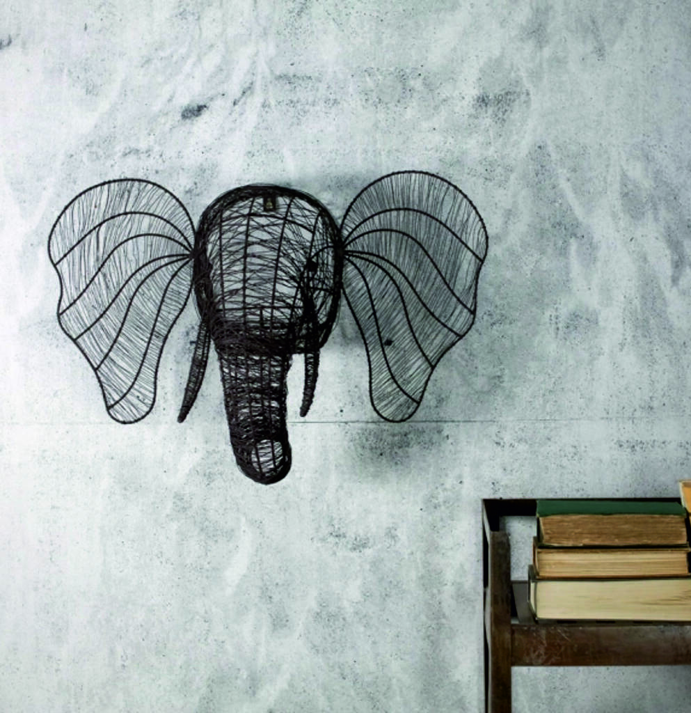 Wire Elephant Head Wall Art By The Alphabet Gift Shop