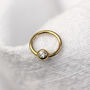 9ct Solid Gold Cz Ball Closure Helix Nose Ring, thumbnail 1 of 6