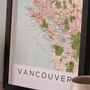 Framed And Personalised Vancouver Map Print, thumbnail 2 of 3
