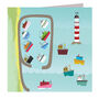 Harbour And Fishing Boats Greetings Card, thumbnail 2 of 4