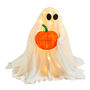 Light Up LED Ghost Holding Pumpkin Halloween Figure, thumbnail 3 of 5