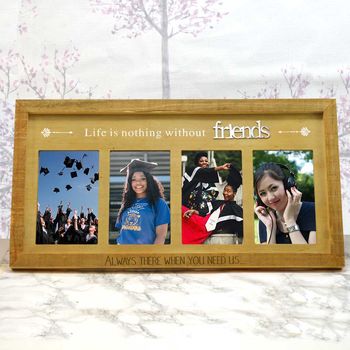 Natural Wood Friends Personalised Photo Frame Gift, 2 of 2