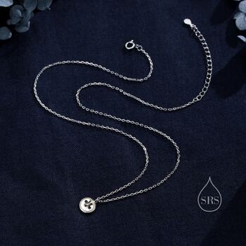 Tiny Barn Owl Bird Pendant Necklace In Sterling Silver, 3 of 12