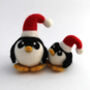 Penguin Christmas Decoration Penguin In Santa Hat, thumbnail 5 of 6