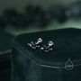 Sterling Silver Black Cz Lotus Flower Screw Back Earrings, thumbnail 6 of 12