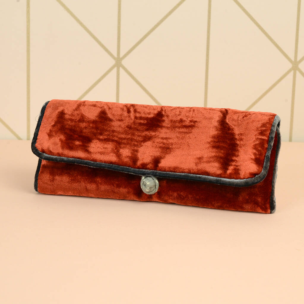 Luxury Velvet Jewellery Roll By Home & Glory