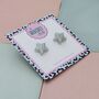 Star Glitter Resin Stud Earrings Silver, Gold And Pink, thumbnail 11 of 12