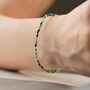 Skinny Emerald Beaded Bracelet, thumbnail 7 of 8