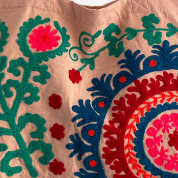 Embroidered Cotton Bag In Pale Pink, 4 of 4
