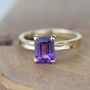 Solid 9ct Gold Amethyst Guinevere Ring, thumbnail 1 of 7