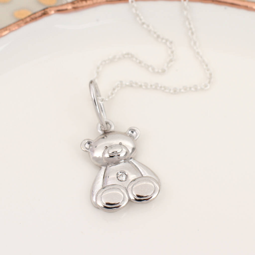 Personalised 'My First Diamond' Teddy Bear Necklace, 1 of 4
