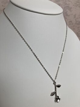 Silver Rose Pendant Necklace, 3 of 3