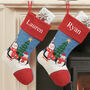 Embroidered Penguin Pals Christmas Stocking, thumbnail 1 of 9