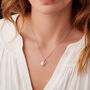 Diamond Letter Necklace In Sterling Silver With Pearl, thumbnail 3 of 7