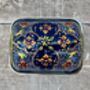 Handpainted Navy Patterned Butter Dish, thumbnail 5 of 5