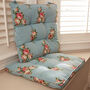 Set Of Two Duck Egg Blue Floral Seat Pads, thumbnail 7 of 7