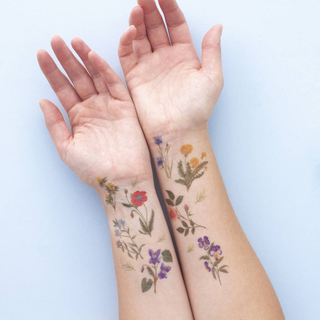 Dainty Flower Temporary Tattoos  neartattoos