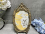 Crested Aged Gold Coloured Oval Photo Frame Freestanding Or Wall, thumbnail 1 of 10