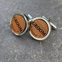 Personalised Groom And Date Wedding Cufflinks, thumbnail 1 of 8