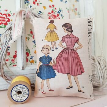 Vintage Sewing Pattern Fabric Gift Sachet, 4 of 9