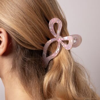 Pearlescent Blush Bow Claw Clip, 2 of 2