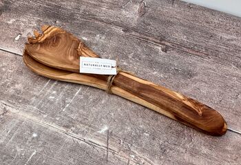 Olive Wood Salad Serving Spoons, 3 of 3