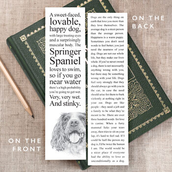 Funny Springer Spaniel Dog Bookmark, 2 of 7
