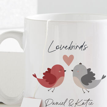 Personalised Lovebirds Valentines Mug, 2 of 2