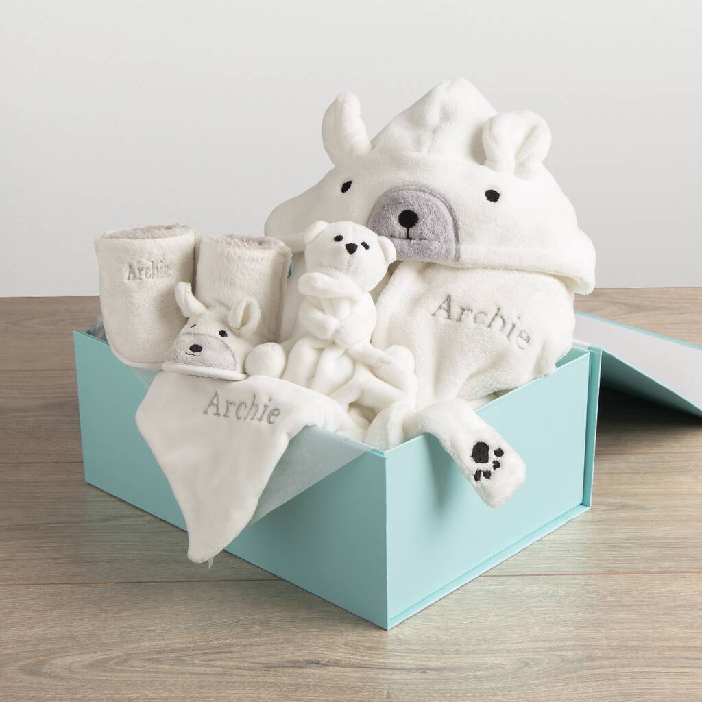 personalised polar bear teddy