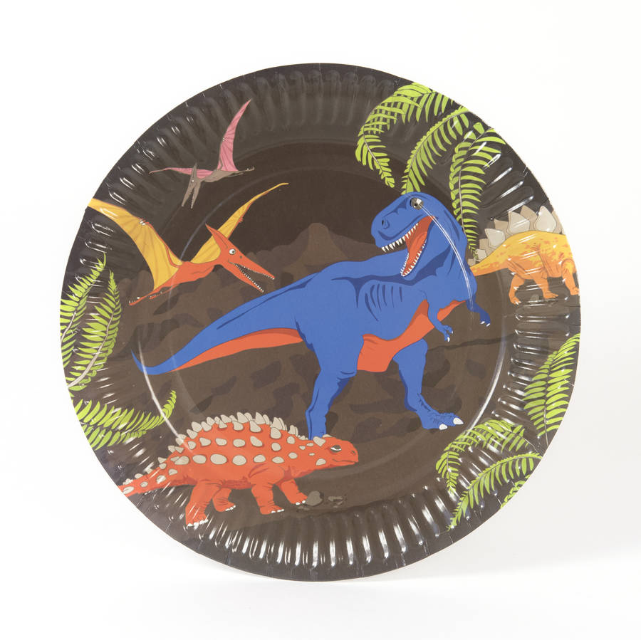 dinosaur party paper plates by marvellous cat | notonthehighstreet.com