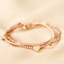 Heart Bead Triple Layered Bracelet In Rose Gold Plating, thumbnail 3 of 4