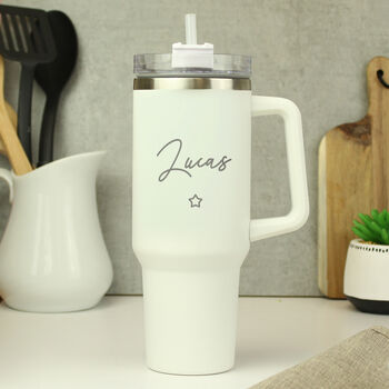 Personalised Star Extra Large Travel Cup With Handle, 7 of 7