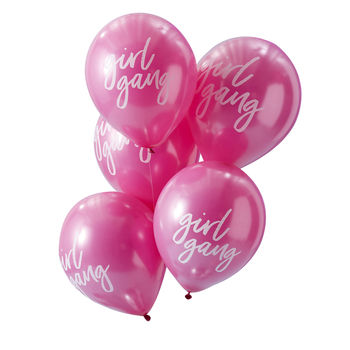 Pink Girl Gang Printed Party Balloons 10 Pack, 2 of 3