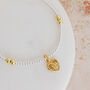 Gold Plated St Christopher Heart Charm Bracelet, thumbnail 1 of 3