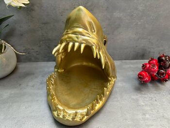 Gold Shark Mouth Bowl – Dish For Fruit, Nuts Or Décor Gift, 2 of 9