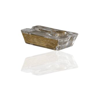 Hadnmade Glass Cigar Ashtray With Gold Leaf Detail, 5 of 7